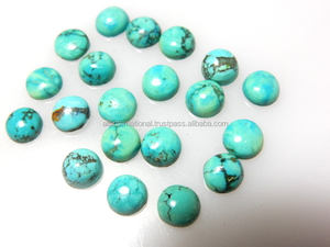 Cabujón turquesa tibetano natural calibrado 6MM piedra preciosa suelta redonda - Product Image 6