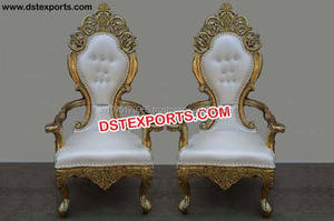 Clásico de la novia y el novio de la boda real silla oro Metal de latón novia novio sillas fabricante - Product Image 6