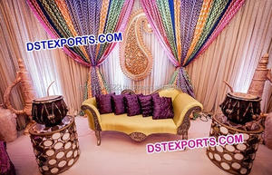 Découpe Décors De Mariage De Mariage De Nuit Brodé Toile De Fond Colorée Arc Type Broderie Toile De Fond - Product Image 5