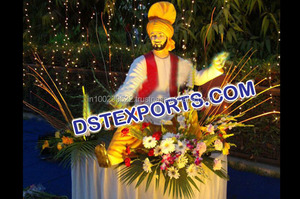 รูปปั้นพระพิฆเนศไฟเบอร์สำหรับตกแต่ง,รูปปั้นงานแต่งงานสไตล์ที่แตกต่างกันไฟเบอร์ยืนสีทองรูปปั้นต้อนรับงานแต่งงาน - Product Image 2