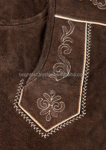หนังกลับสีน้ำตาลเข้มบาวาเรียน Lederhosen แท้จากเยอรมัน (เสื้อผ้าบาวาเรีย) - Product Image 3
