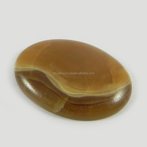 Aragonite naturelle couleur miel, cabochon ovale 5,20 g, 23*30 mm, pierre précieuse pour bijoux IG0732 - Product Image 1