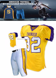Uniforme de football américain personnalisé en gros pour adultes, uniforme d'équipe personnalisé, manches courtes, unisexe, taille plus, toutes saisons, 100% polyester, broderie - Product Image 6