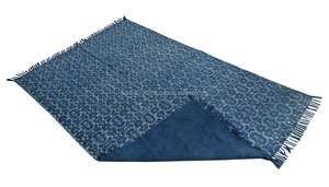 Hecho a mano bloque de impresión de área de alfombra al por mayor de algodón vegetal tinte índigo alfombra - Product Image 4