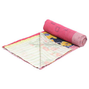 ผ้านวมคอตตอนสไตล์อินเดียวินเทจผ้าแคนธา GD070ผ้านวมใส่กลับด้านได้แบบอินเดีย - Product Image 1