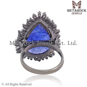 แฮนด์เมด Tanzanite เพชรบาแกต925สเตอร์ลิงเครื่องประดับอัญมณีออกแบบสำหรับของขวัญ - Product Image 4