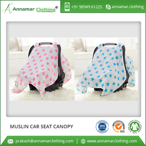 Custom Logo 100% Organic Cotton Baby Car Seat Cover - Product Image 5