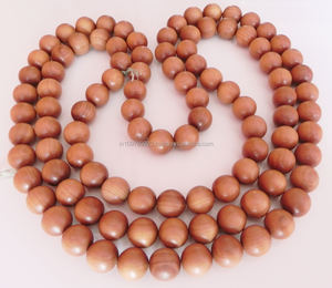 Perles de Mala en bois de santal naturel 108 parfum boisé doux écologique en vrac 50 ++ ans pour bricolage Mala bijoux et colliers de prière - Product Image 2