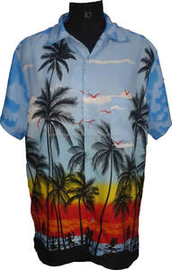 OEM custom pattern polyester quick dry Digital Print Button Up Short Sleeve <b>Men's</b> Beach Aloha Hawaiian <b>Shirt</b> - Product Image 2