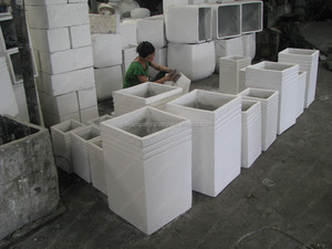 Macetas de Terazzo ligeras ecológicas modernas de material GRC al por mayor para la decoración del hogar y del jardín de uso interior/exterior - Product Image 2