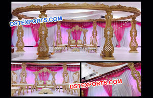 Mandap de Madera Tallado a Mano para Bodas, Mandaps de Madera para Bodas Hindúes, Nuevo Diseño de Mandap de Madera de Teca, Decoración de Bodas, Suiza - Product Image 5