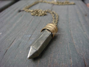 Colgante de punta de pirita natural, joyería fina de moda, dijes - Product Image 4