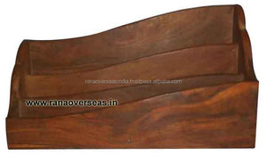 Porte-revues en bois classique à 3 niveaux, support de scintillant pour bureau, salon et Table d'école - Product Image 2