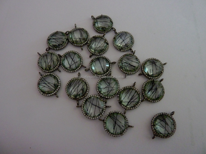 Quartz rutile noir naturel en argent sterling 925 fait à la main CZ pavé de diamants or vermeil composants de résultats de bijoux - Product Image 2