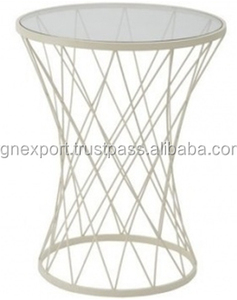 เหล็กดัดตารางด้านข้างที่มีแก้วด้านบนและผงเคลือบฐานเหล็กลวดตารางด้านข้างที่มีกระจกด้านบน - Product Image 2