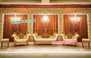 Muebles tallados de boda musulmana Muebles tallados en madera Último conjunto de muebles de boda india Australia - Product Image 5