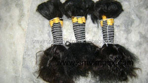 8 "hasta 40" Textura natural marrón natural Suave y suave Cabello humano rizado natural indio a granel de la India - Product Image 2