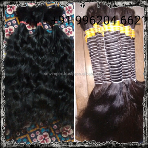 Cabello humano a granel ondulado natural. 100% cabello crudo sin procesar puro del templo indio virgen. Sin piojos y nueces Cabello individual Suelto - Product Image 2