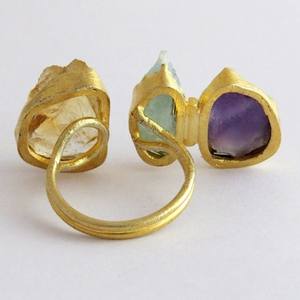 Dashing-anillo chapado en oro y plata de ley 925, amatista elegante, aguamarina - Product Image 5