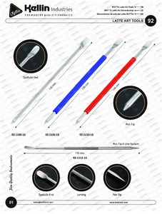 Ensemble d'outils professionnels pour l'art du latte avec des aiguilles pour l'art du café, design moderne et luxueux, en acier inoxydable, en stock - Product Image 4
