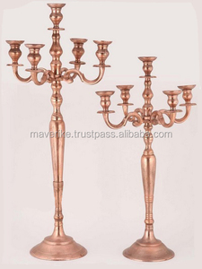 Tall Rose Gold Shiny Metal 5 Arms <b>Candelabra</b> for Wedding Centerpiece Birthday Party Decoration Floor <b>Candelabra</b> - Product Image 2