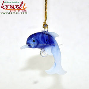 New Trendy <b>Fish</b> <b>Glass</b> <b>Ornament</b> Dolphin Figurines Christmas Decorations - Product Image 2