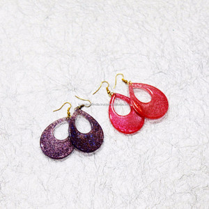 แฮนด์เมดเรซิ่นหลายสีที่กำหนดเองต่างหูหยดน้ำตาเครื่องประดับ - Product Image 6