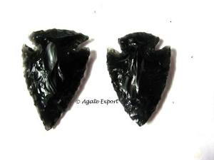 หัวลูกศรออบซิเดียนสีดําธรรมชาติขนาดเล็กแกะสลักคริสตัลพลอยสไตล์ฮวงจุ้ยสําหรับธีมความรัก - Product Image 2