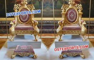 Conjunto de muebles dorados para escenario de boda, hermoso sofá de escenario musulmán, conjunto de dos plazas - Product Image 6