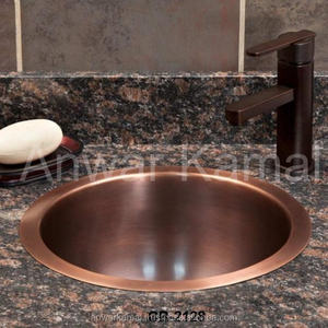 Fregadero de baño de cobre de bajo encimera de diseñador hecho a mano - Product Image 1