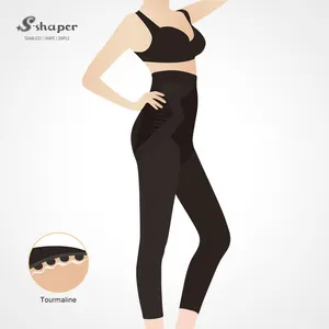 S-SHAPER Tourmaline Bamboo Charcoal Legging Mass Slim Tourmaline Panty Black With Box Packaging