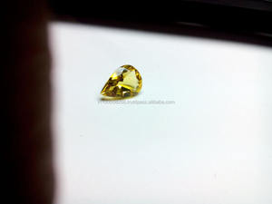 Piedra Preciosa de Citrino de Alta Calidad, Creada en Laboratorio, Hidrotermal, Color Amarillo Dorado, Forma de Pera, Facetada y Pulida - Product Image 3