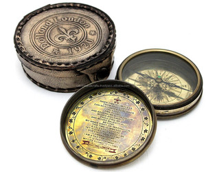 Hermosa Brújula de barco de latón macizo con Funda de cuero de Calvin crafcraft - Product Image 4