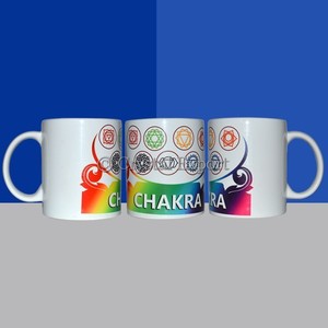 Tasse des sept chakras, en verre blanc - Product Image 1