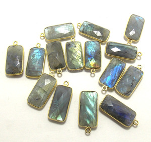 Labradorite 925 Sterling Silver Handmade Bezel Connectors Natural Gemstone Connector Jewelry Connector - Product Image 2