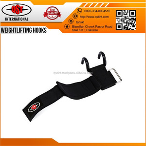 Ganchos de Acero para Levantamiento de Pesas de Alta Resistencia PRO, Soporte de Muñeca Acolchado de Neopreno de 6 mm de Grosor, Equipo de Entrenamiento de Seguridad y Fitness Personalizado OEM - Product Image 4