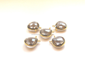 925สเตอร์ลิงเงินสโมควอตซ์อัญมณีพร้อมชุบทองแฮนด์เมดของขวัญสำหรับขั้วต่อแบบหนามเตยแฟนซีของเธอ - Product Image 1