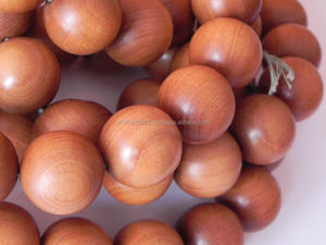 Mysore Natural sándalo tallado ecológico dulce fragancia amaderada 50 ++ años patrón redondo oración Mala cuentas de madera - Product Image 4