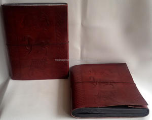 อัลบั้มภาพหนังแท้ทำด้วยมือแบบมีสายปิดลายนูนสไตล์สัตว์ผลิตภัณฑ์งานฝีมือหนัง - Product Image 1