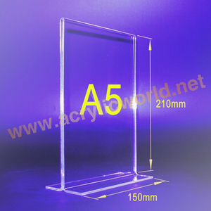 Soporte de acrílico transparente con Base negra y imán para señal de menú, 8,5x11 - Product Image 1