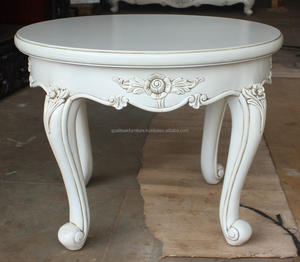 Chevet en acajou peint en blanc antique, élégant meuble - Product Image 1
