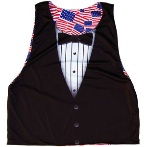 ธงปาร์ตี้ธงชาติอเมริกันและเสื้อพินนี่สำหรับเล่นลาครอสแบบทักซิโด้ - Product Image 1