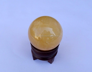 ลูกบอลแคลไซต์ทองคำขัดเงาคุณภาพสูงสำหรับการรักษาพลังงานความรักและการตกแต่งทางจิตวิญญาณช่วยเพิ่มความสงบภายใน - Product Image 2