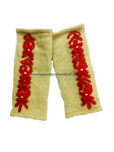 100% laine chauffe-mains pour les sports d'hiver brodés à la main unisexe gants et mitaines assortis pour le ski cyclisme sorties décontractées - Product Image 2