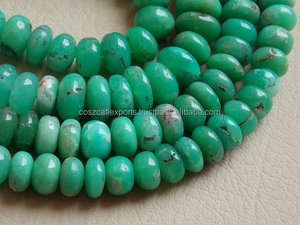 ลูกปัดหินคริโซเพรสทรงกลมสีเขียว8มม. หินจีน - Product Image 3
