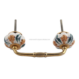 Poignées de porte de pont en céramique marron, fait à la main, décoration de maison, armoire, placard, tirettes pour cuisine BH-145 - Product Image 5