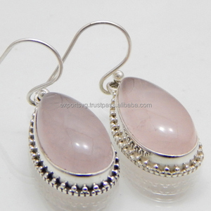 Elegant Natural <b>Rose</b> <b>Quartz</b> Gemstone 925 Sterling Silver Jewelry Fashion <b>Earring</b> Womens <b>Earring</b> - Product Image 2