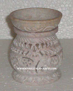 Indian Soapstone Handmade Beautiful Oil Burner - Product Image 1