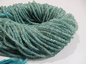 Perles de pierres précieuses à facettes de forme ronde en aigue-marine bleue - Product Image 5