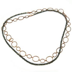 Collier en corde perlée en argent sterling 925 avec labradorite, style bohème chrétien, collection Simple Beauty de Shri Ashapura Jewels pour femme - Product Image 5